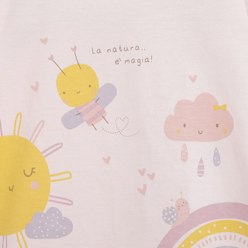 Infant Light Pink Printed Short Sleeve Romper image number null